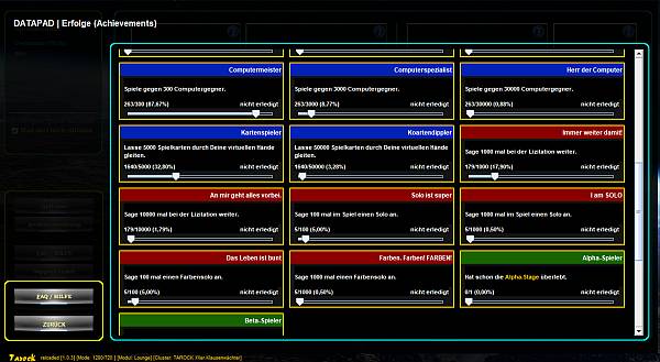 Die Optionen für das Spielgeschehen in Tarock