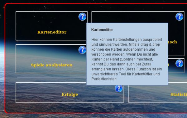 Die Kurzinfo zu Menüpunkten